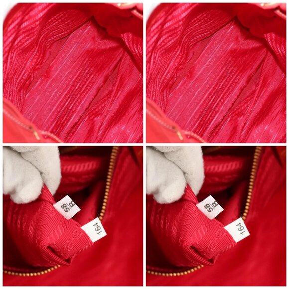 PRADA Backpack Nylon Red Gold Auth 158701V main image 15
